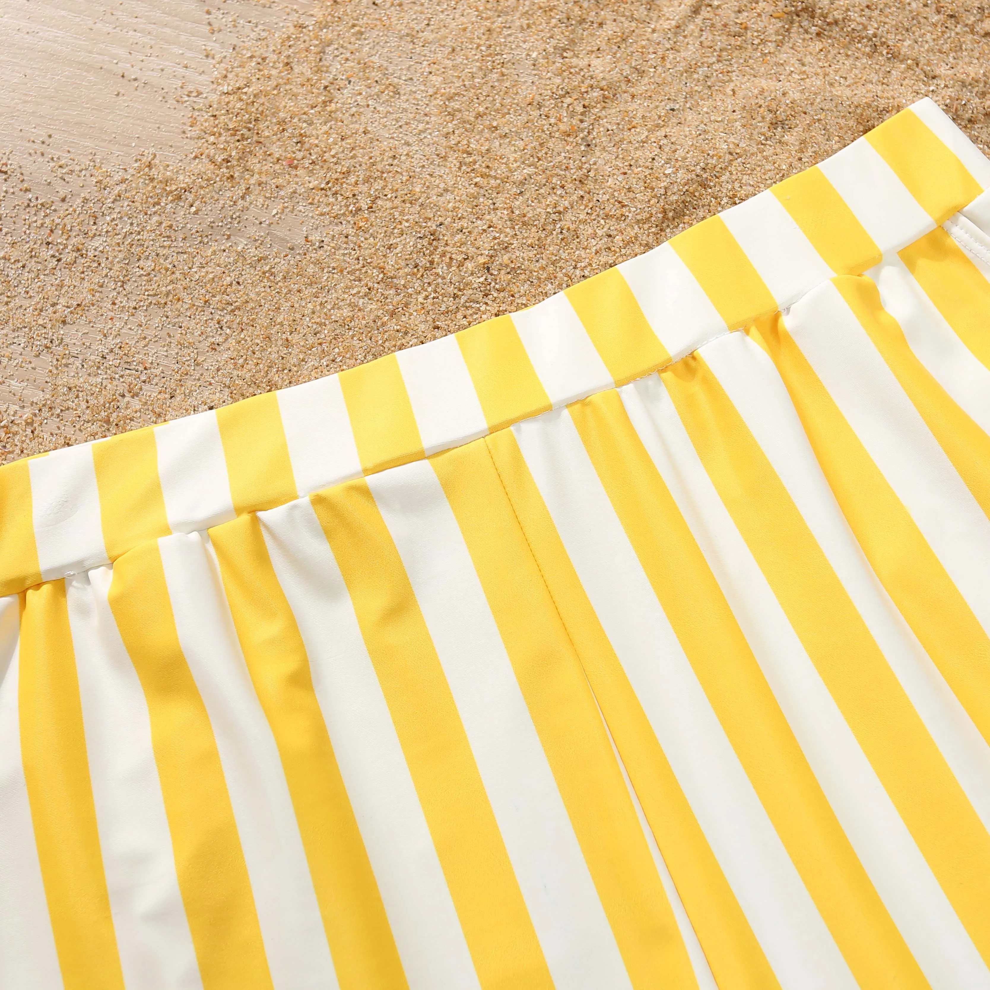 Family Matching Swimwear Striped Print One Piece Family Bathing Suit