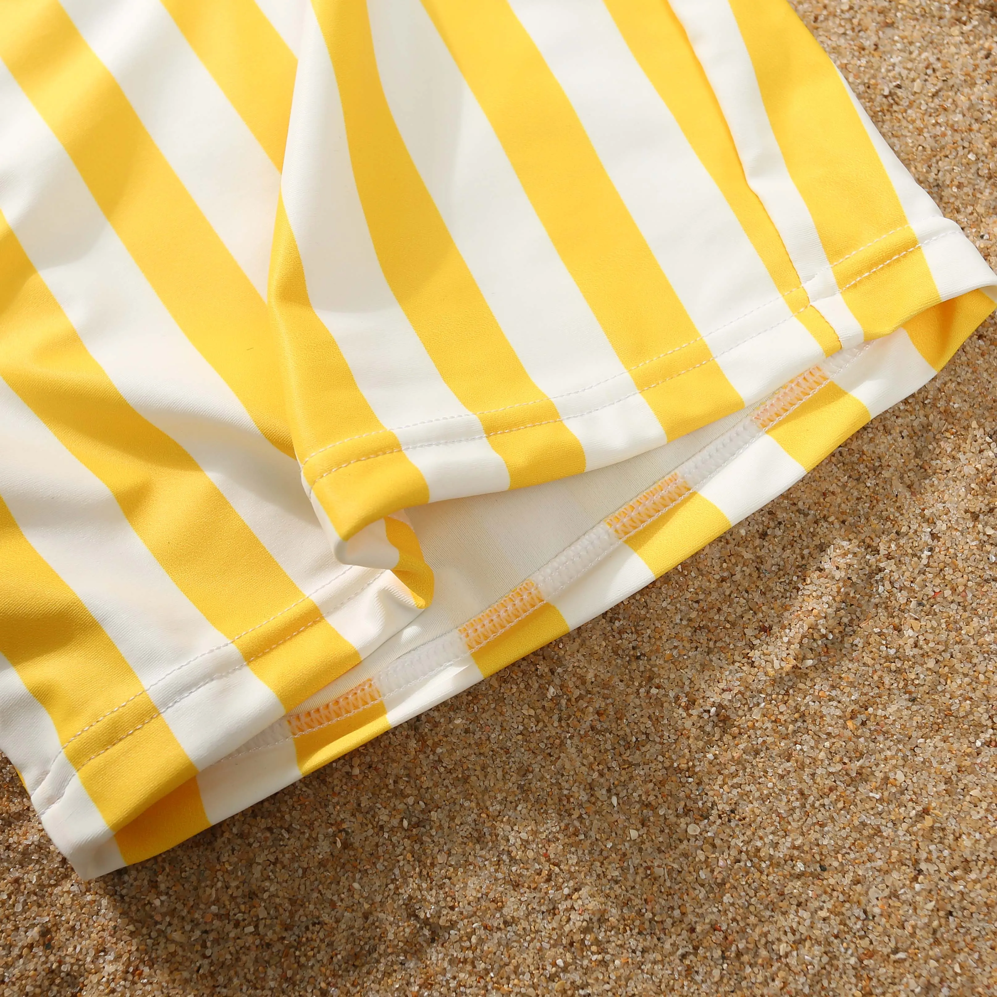 Family Matching Swimwear Striped Print One Piece Family Bathing Suit