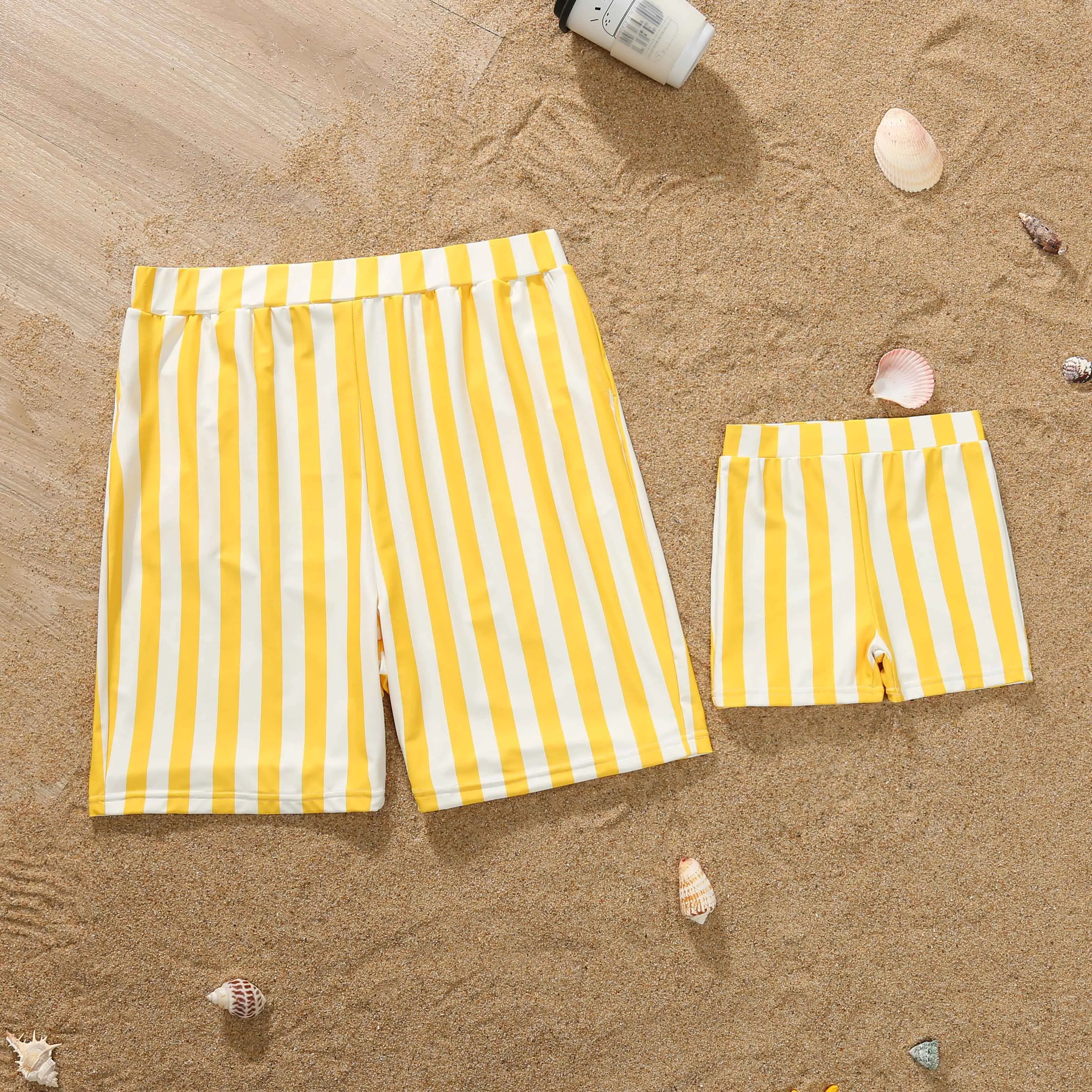 Family Matching Swimwear Striped Print One Piece Family Bathing Suit