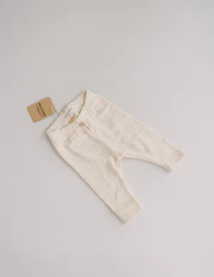 FINE STRIPED LEGGINGS BEIGE