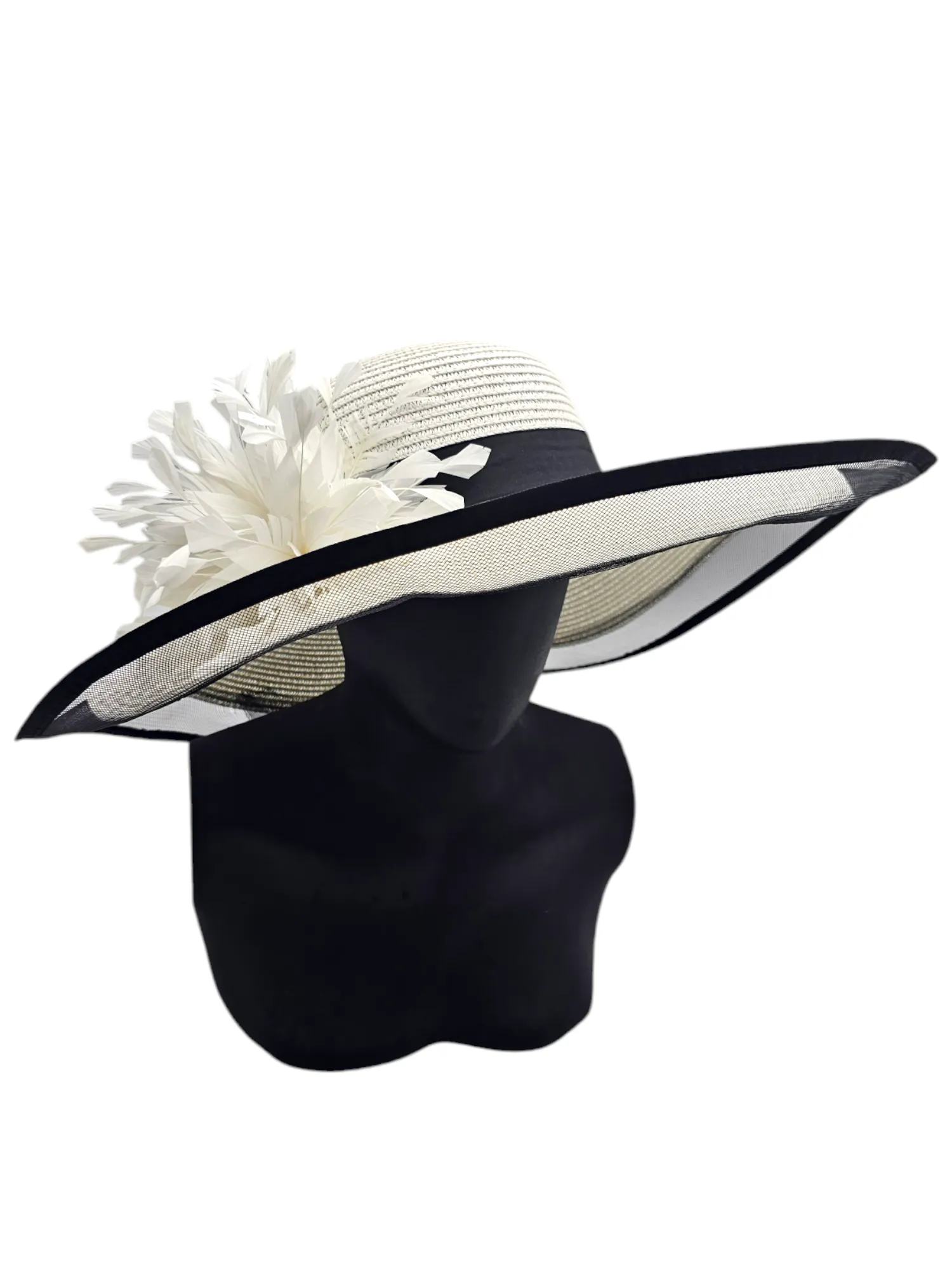 Foldable Sun Hat- Black and White Chic Hat (Luxe Reverie)