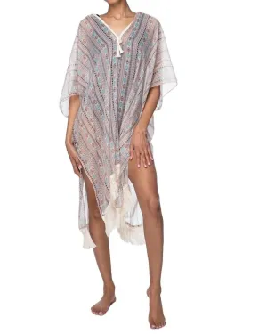 Fringe Kaftan In Through The Dunes, Sand | Through The Dunes, Sand