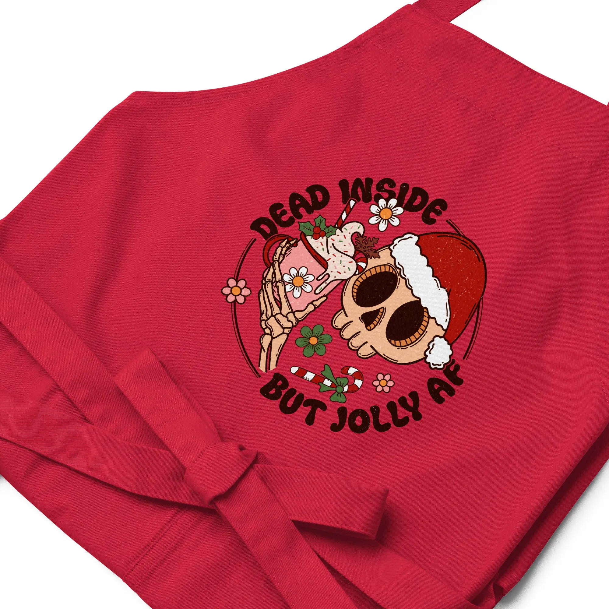 Funny Christmas Apron | Organic Cotton "Jolly AF" Apron for Holiday Cheer