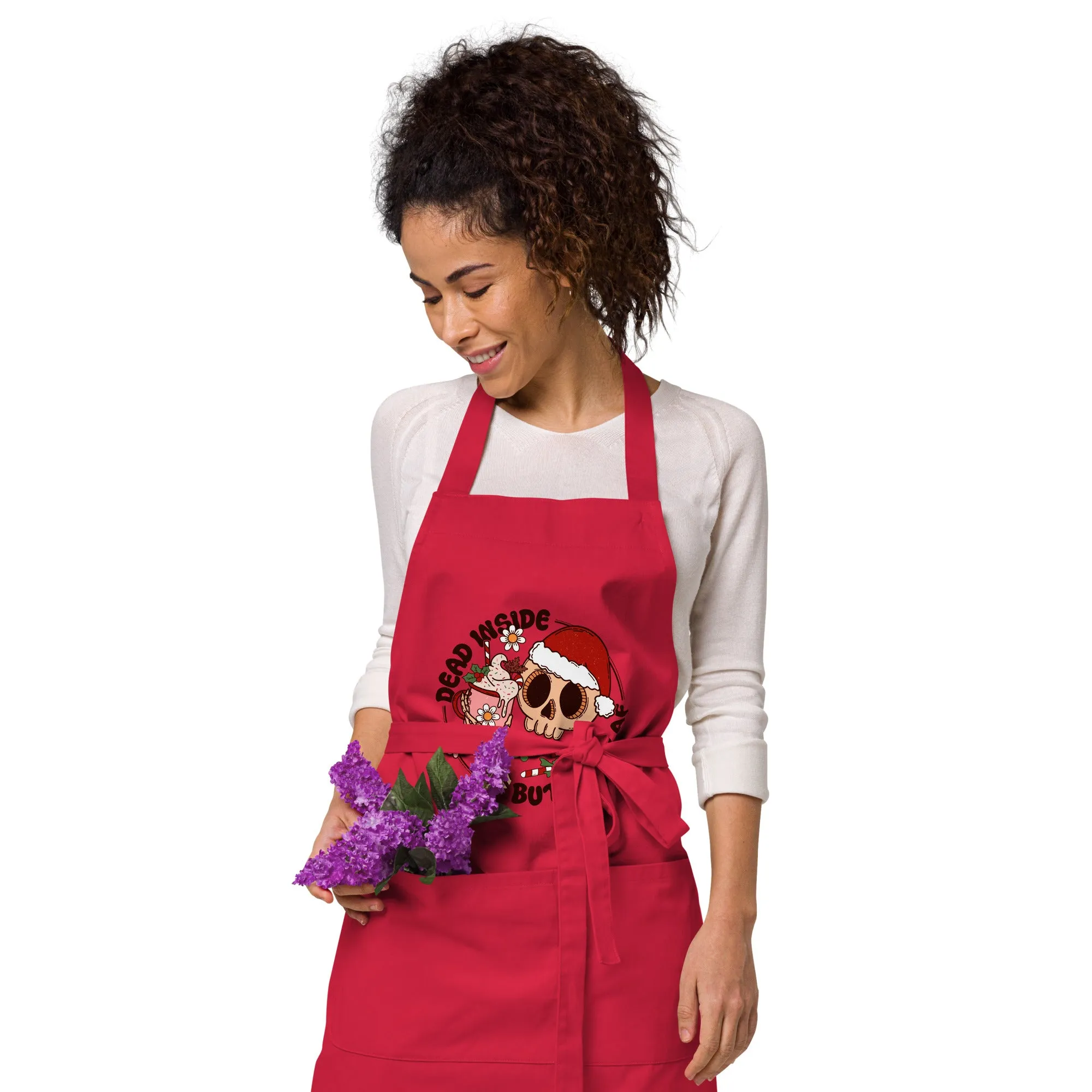 Funny Christmas Apron | Organic Cotton "Jolly AF" Apron for Holiday Cheer