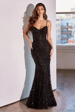 Gemma Embellished Maxi Gown (Black)