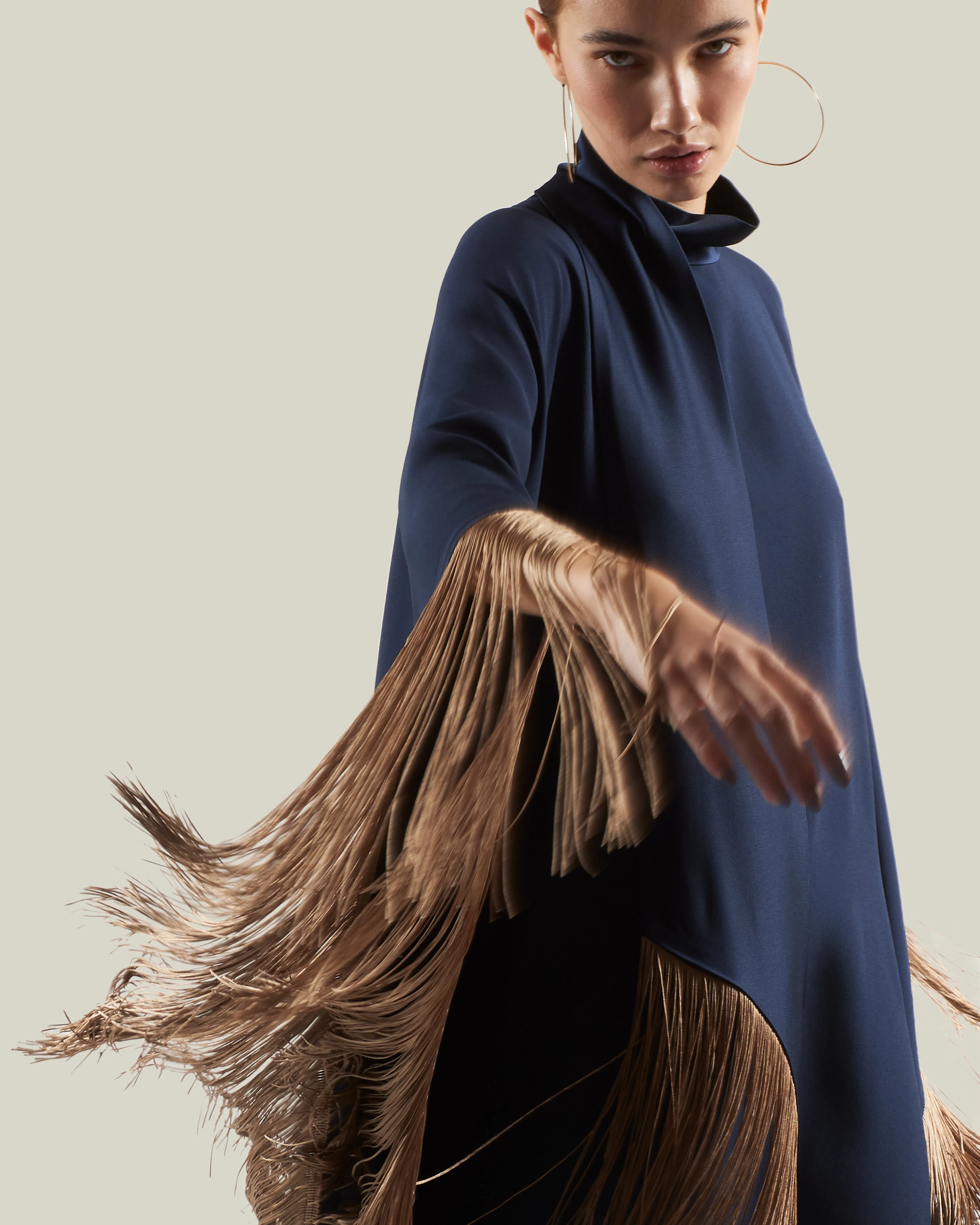 Gilded Mrs Ross Kaftan in Blue Navy
