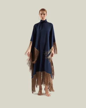 Gilded Mrs Ross Kaftan in Blue Navy