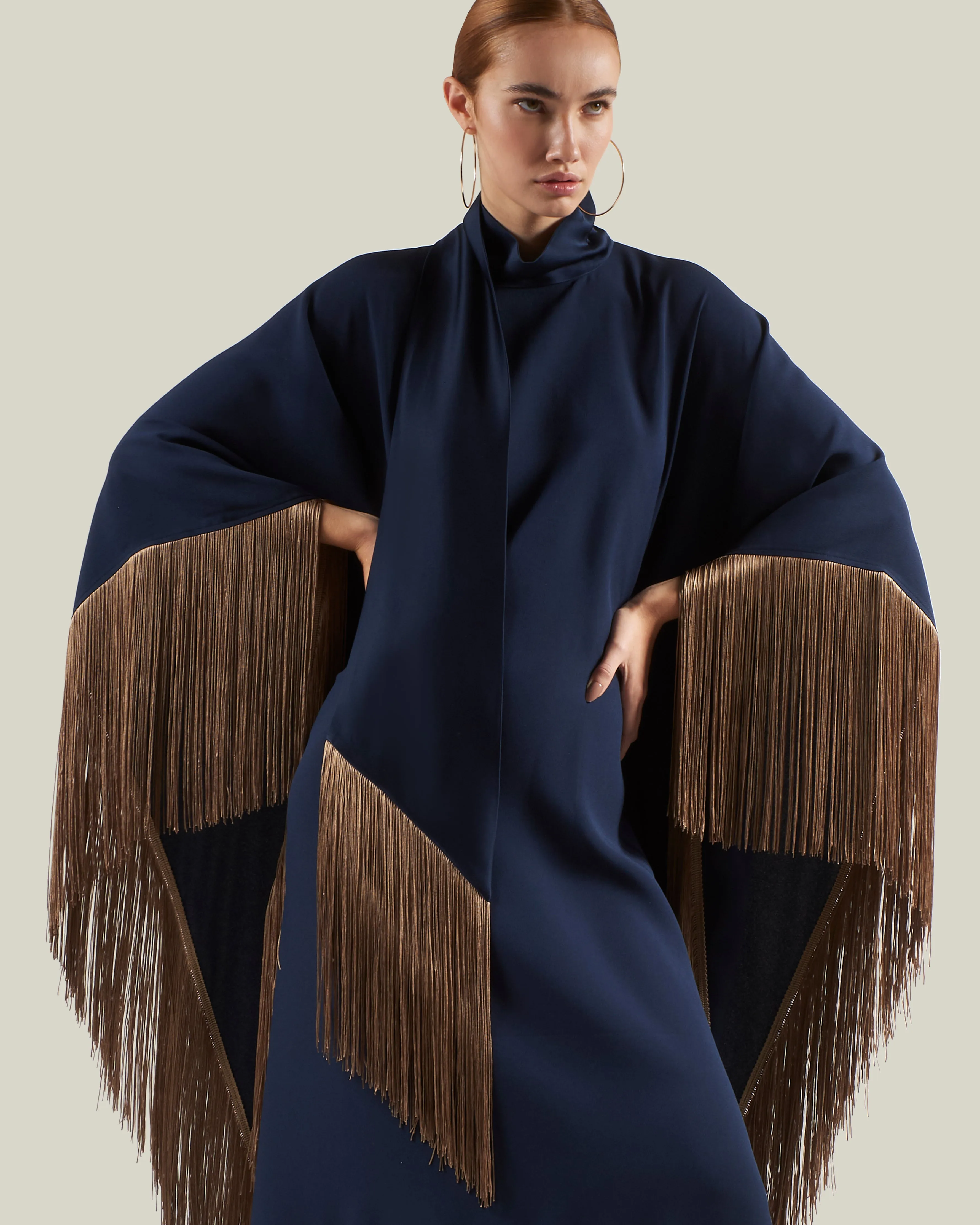 Gilded Mrs Ross Kaftan in Blue Navy