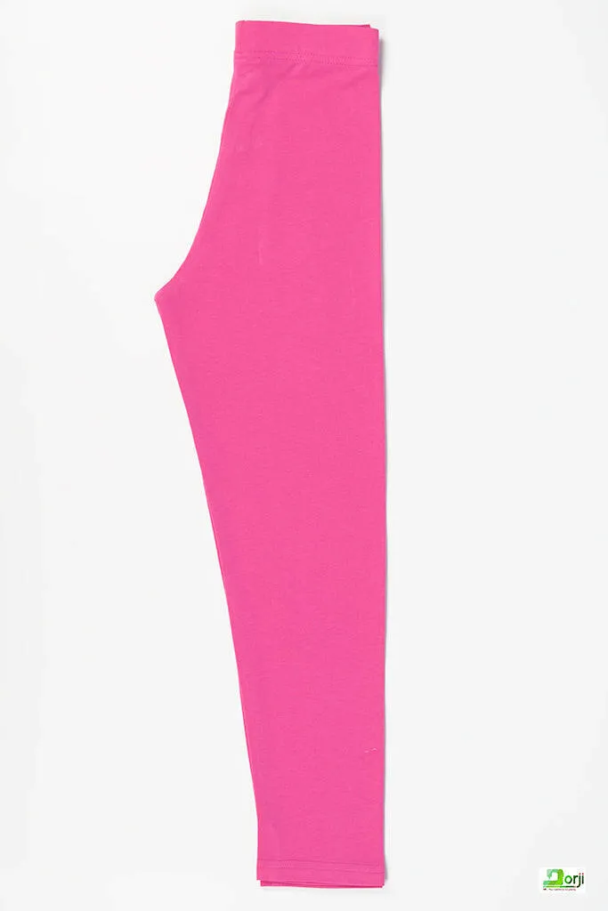 Girl's Full-Length Pink Leggings