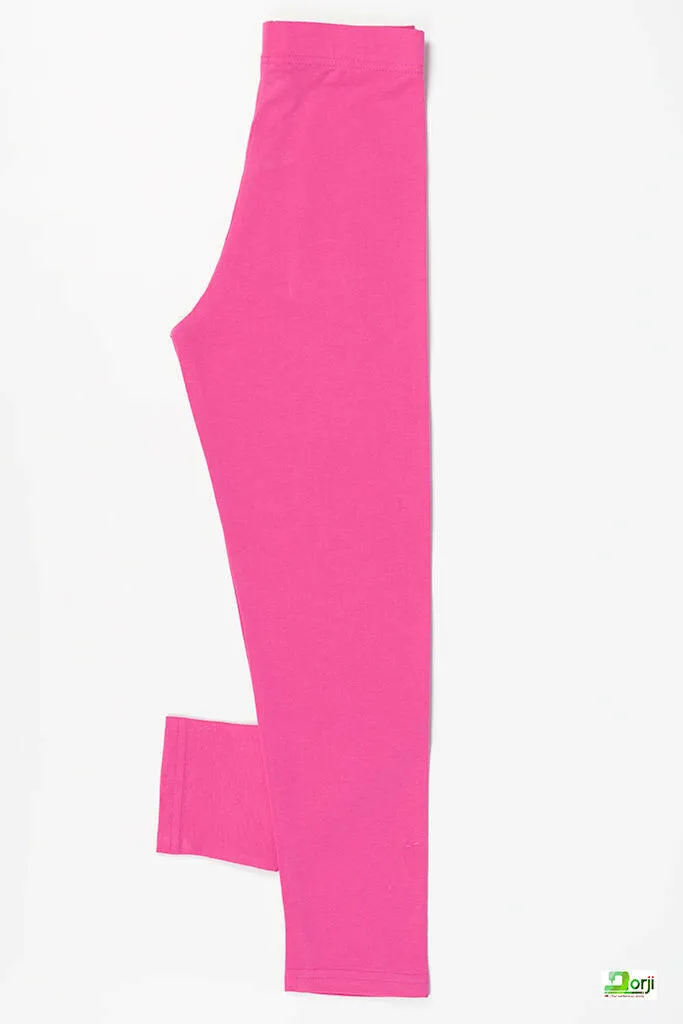 Girl's Full-Length Pink Leggings