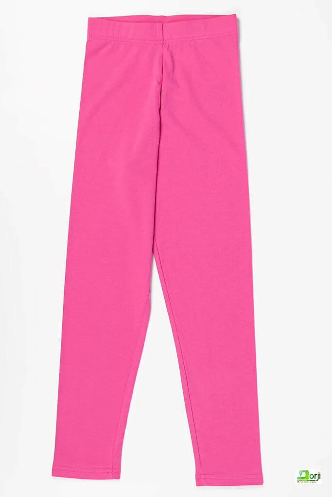 Girl's Full-Length Pink Leggings