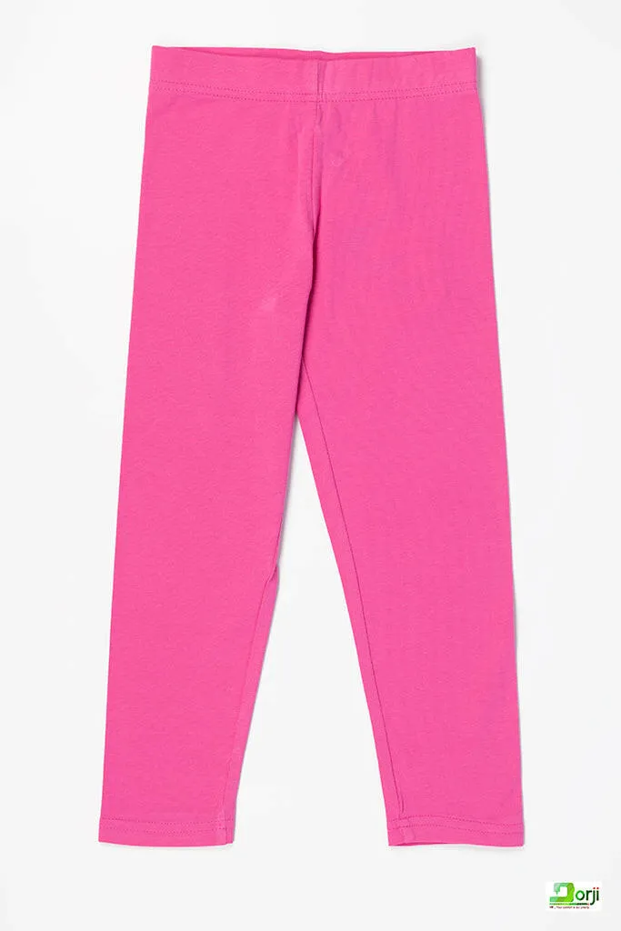 Girl's Full-Length Pink Leggings