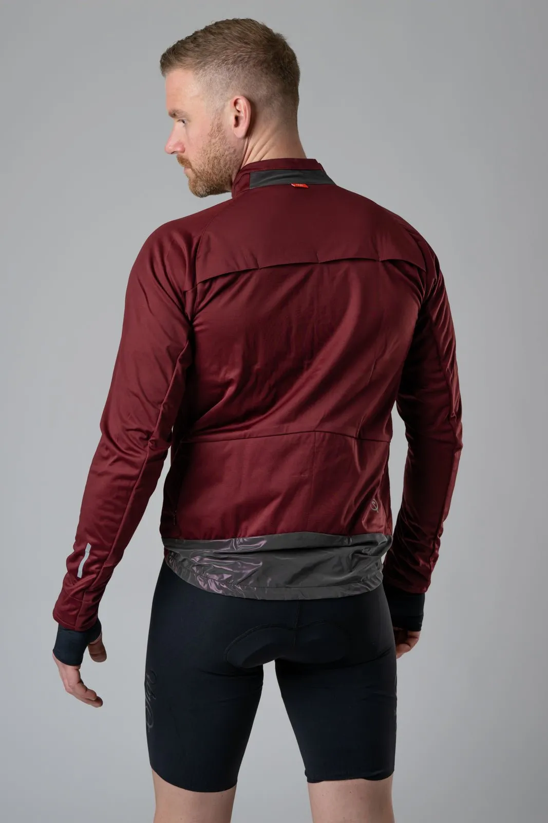 Gotlandsleden Tour Men's Deep Red Merino Softshell Cycling Jacket