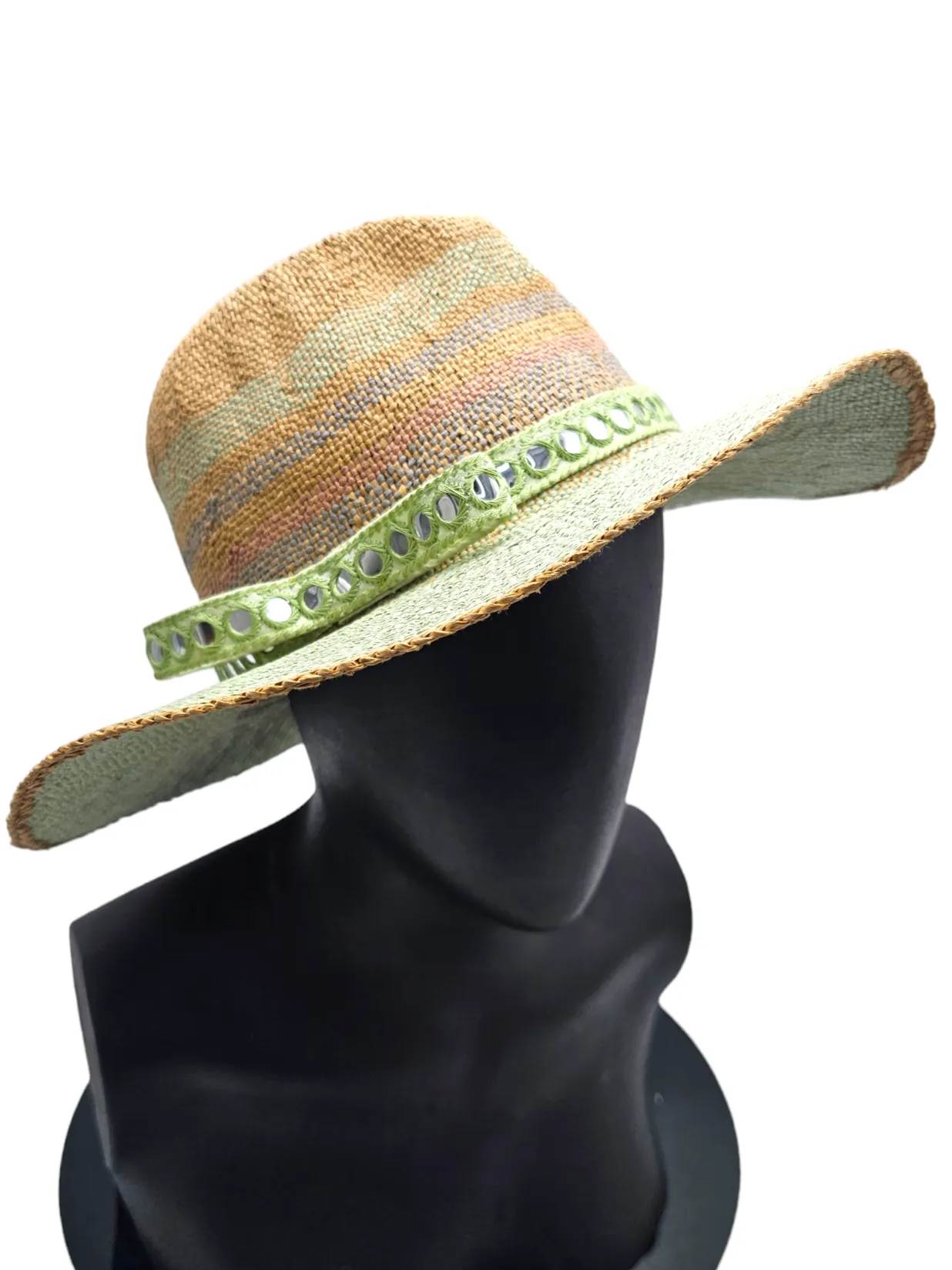 Green Hat Fedora Hand Painted (Harper)