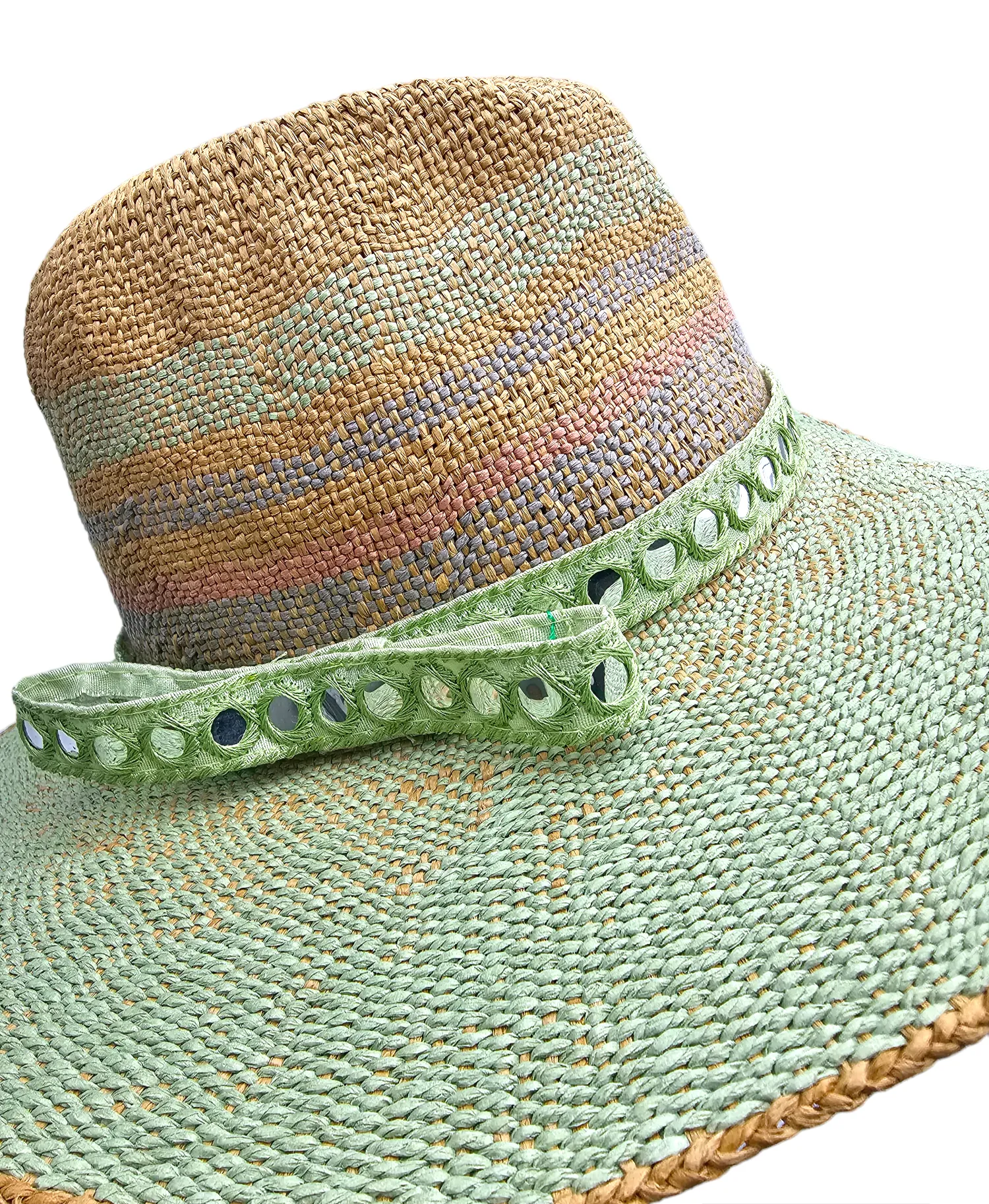 Green Hat Fedora Hand Painted (Harper)