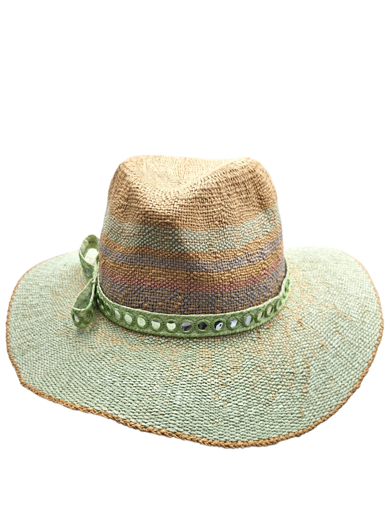 Green Hat Fedora Hand Painted (Harper)