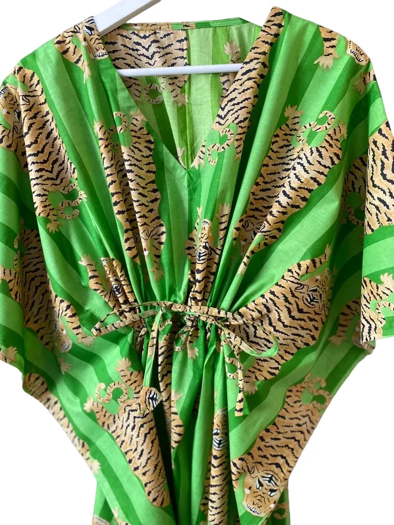 GREEN SAFARI - COTTON KAFTAN