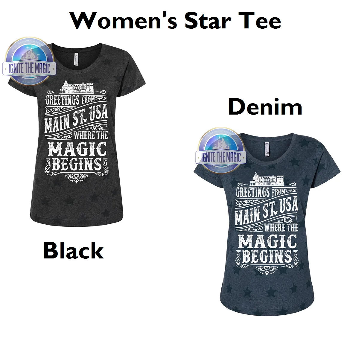Greetings from Main Street, USA - White Print - Women's Tanks   Tees