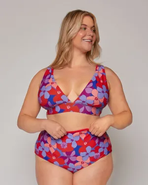 Hana High-Waisted Bikini Bottoms | Lava/Bloom