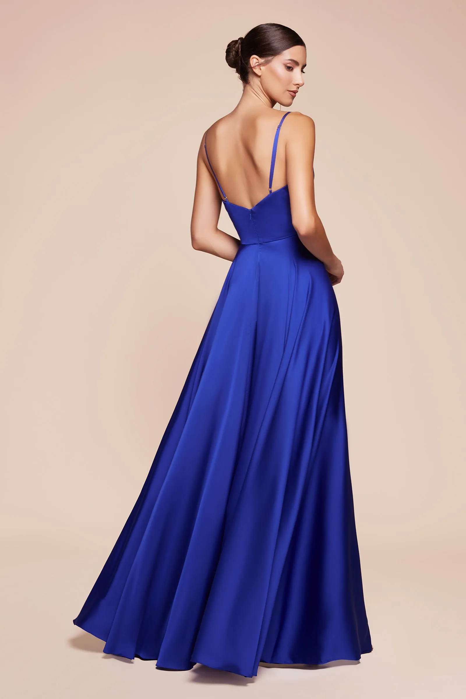Hannah Satin Maxi Gown (Royal Blue)