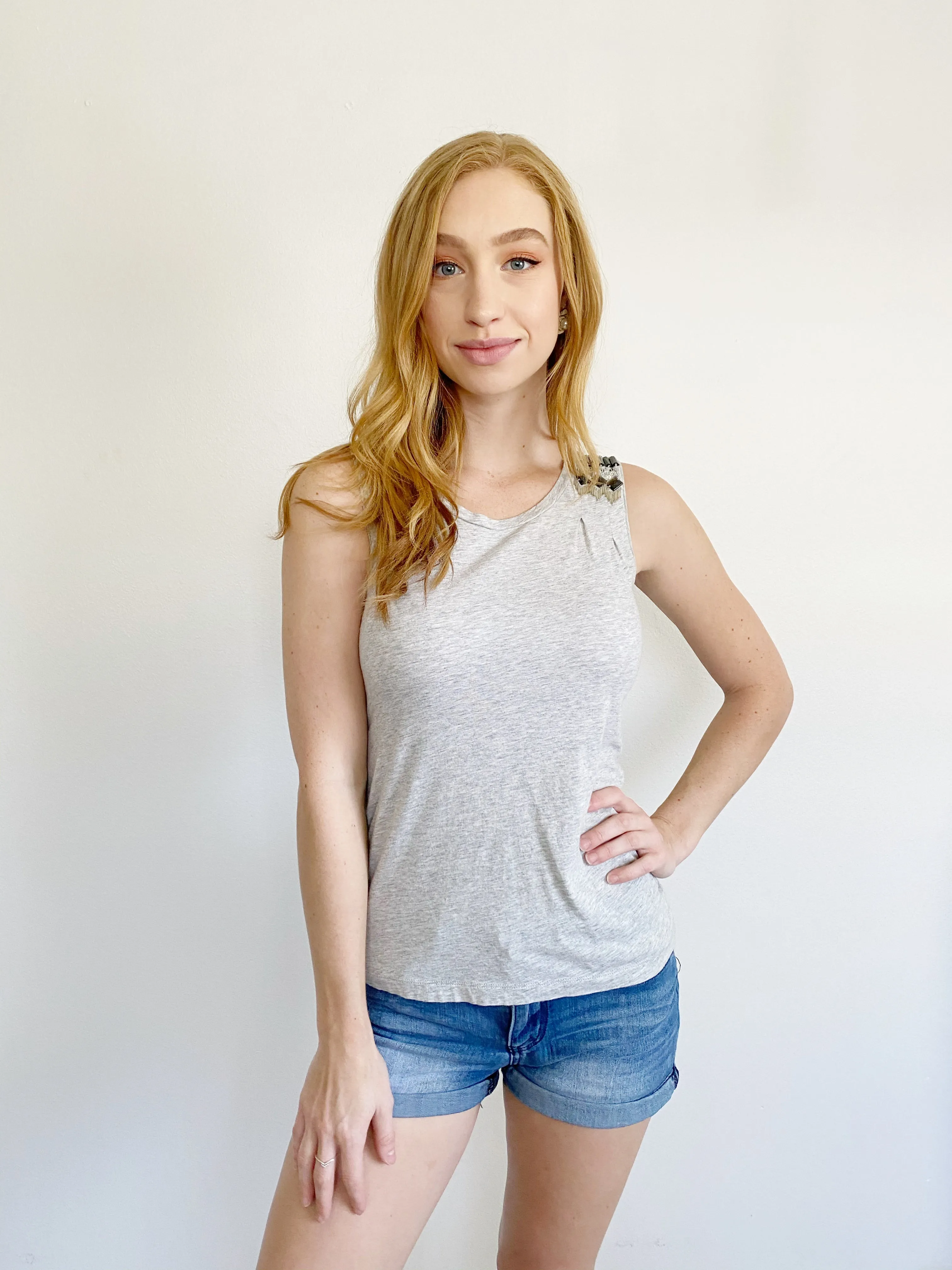 J. Crew Jewel Gray Muscle Tank Top XS