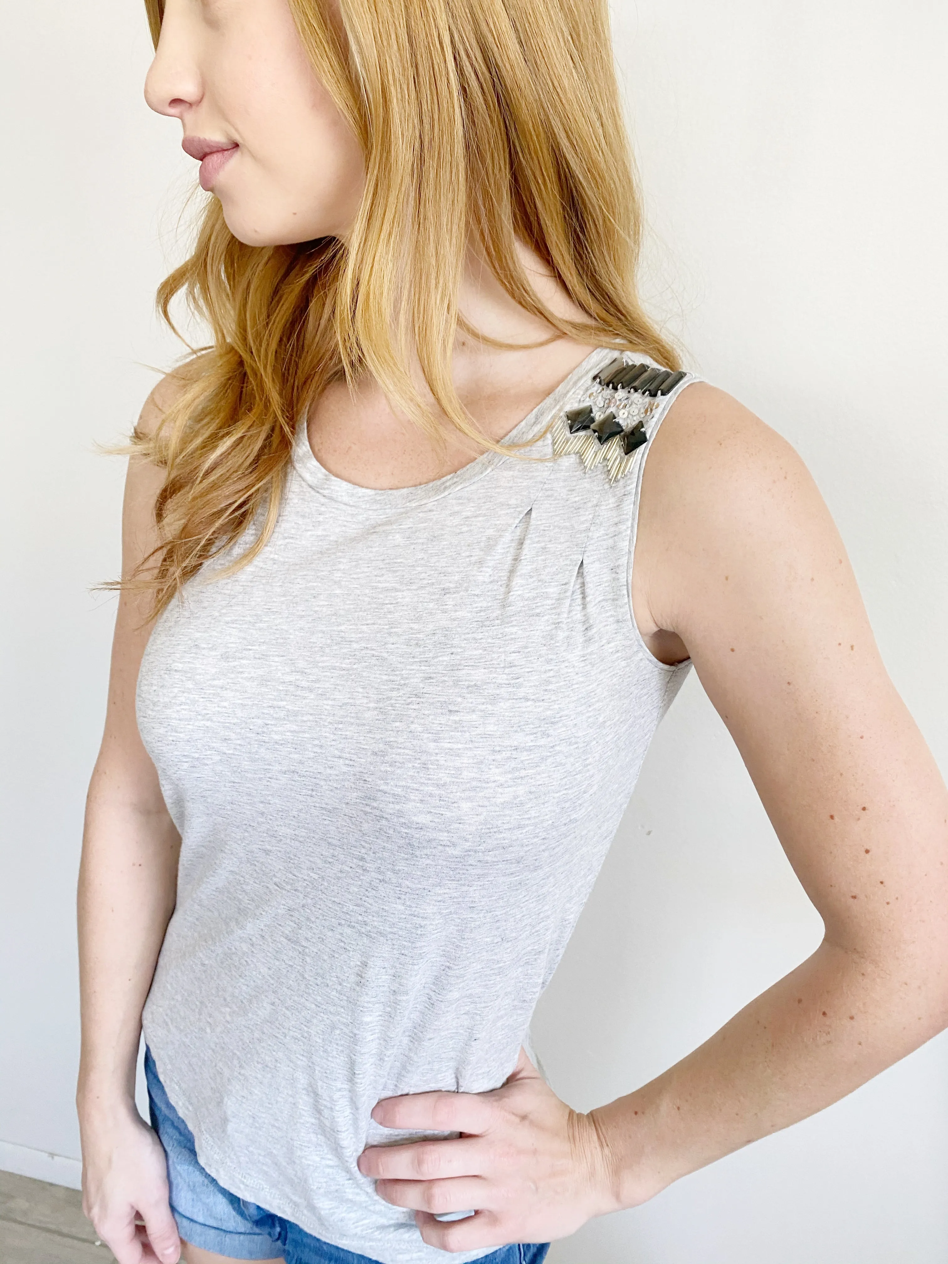 J. Crew Jewel Gray Muscle Tank Top XS