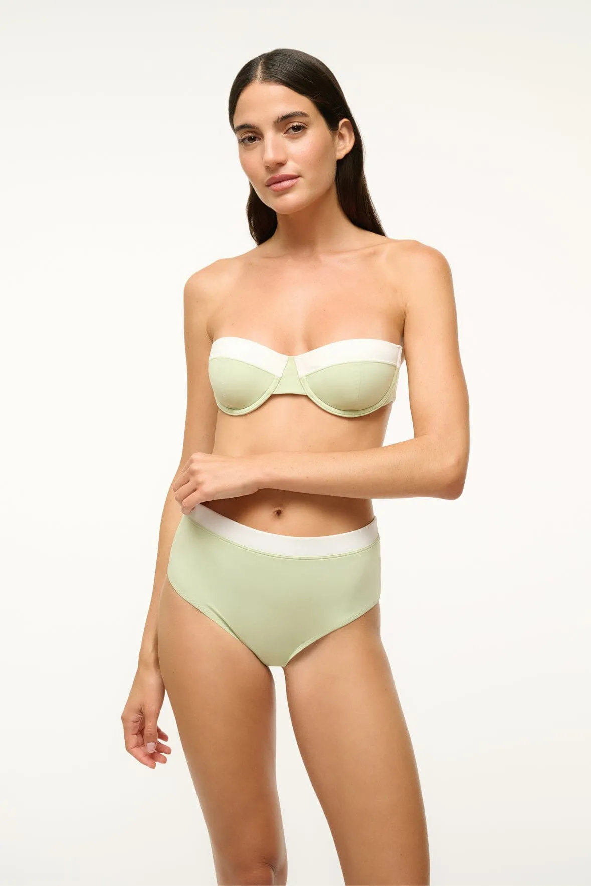 JO BALCONETTE BIKINI TOP | PALE JADE/WHITE