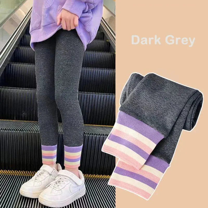 Kids Girls Casual Knitted Warm Cotton Leggings