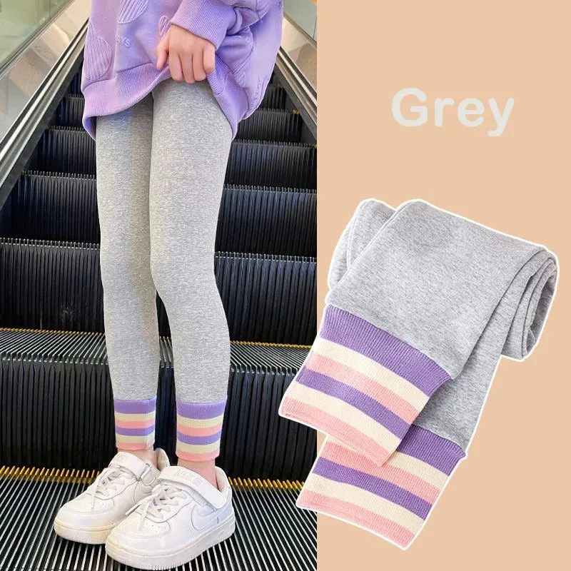 Kids Girls Casual Knitted Warm Cotton Leggings