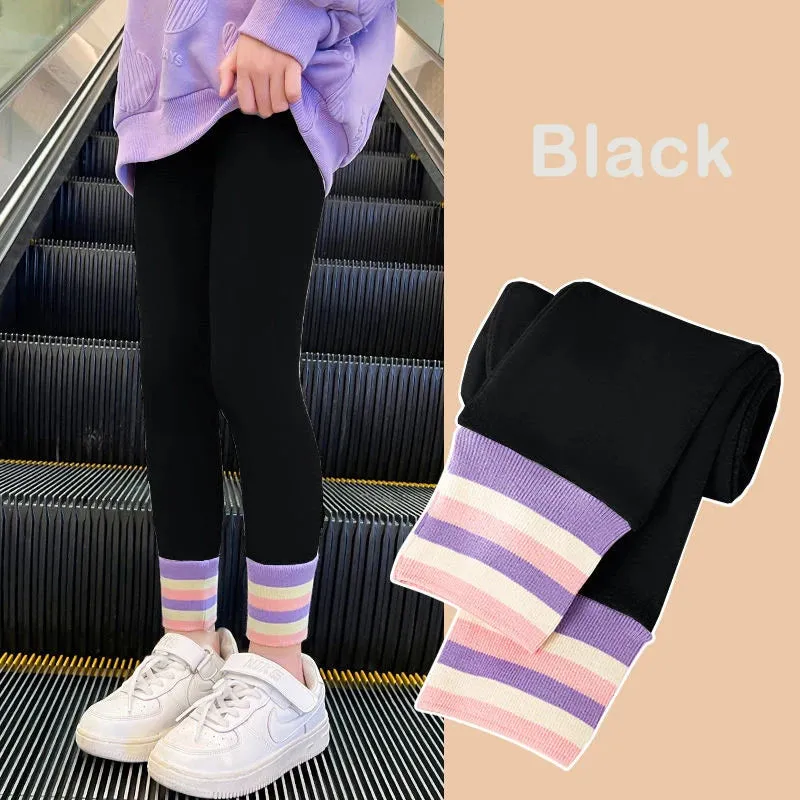 Kids Girls Casual Knitted Warm Cotton Leggings