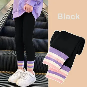 Kids Girls Casual Knitted Warm Cotton Leggings