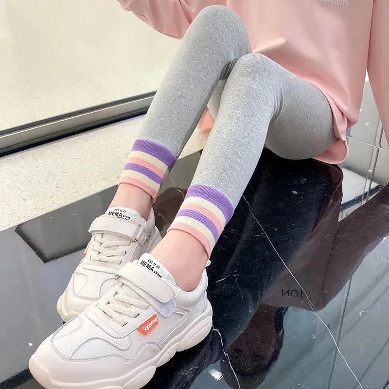 Kids Girls Casual Knitted Warm Cotton Leggings