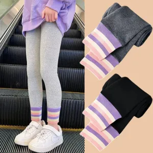 Kids Girls Casual Knitted Warm Cotton Leggings