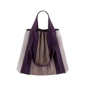 Knit Pleated 2-Way Shopper Bag made from Recycled Ocean Plastic - Chuja Violet