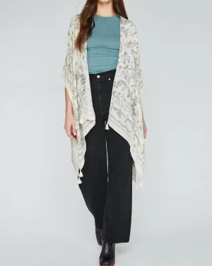 Ledger Kimono In Cream Botanical | Cream Botanical