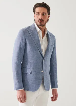 Linen Wool Blend Peak Lapel Blazer