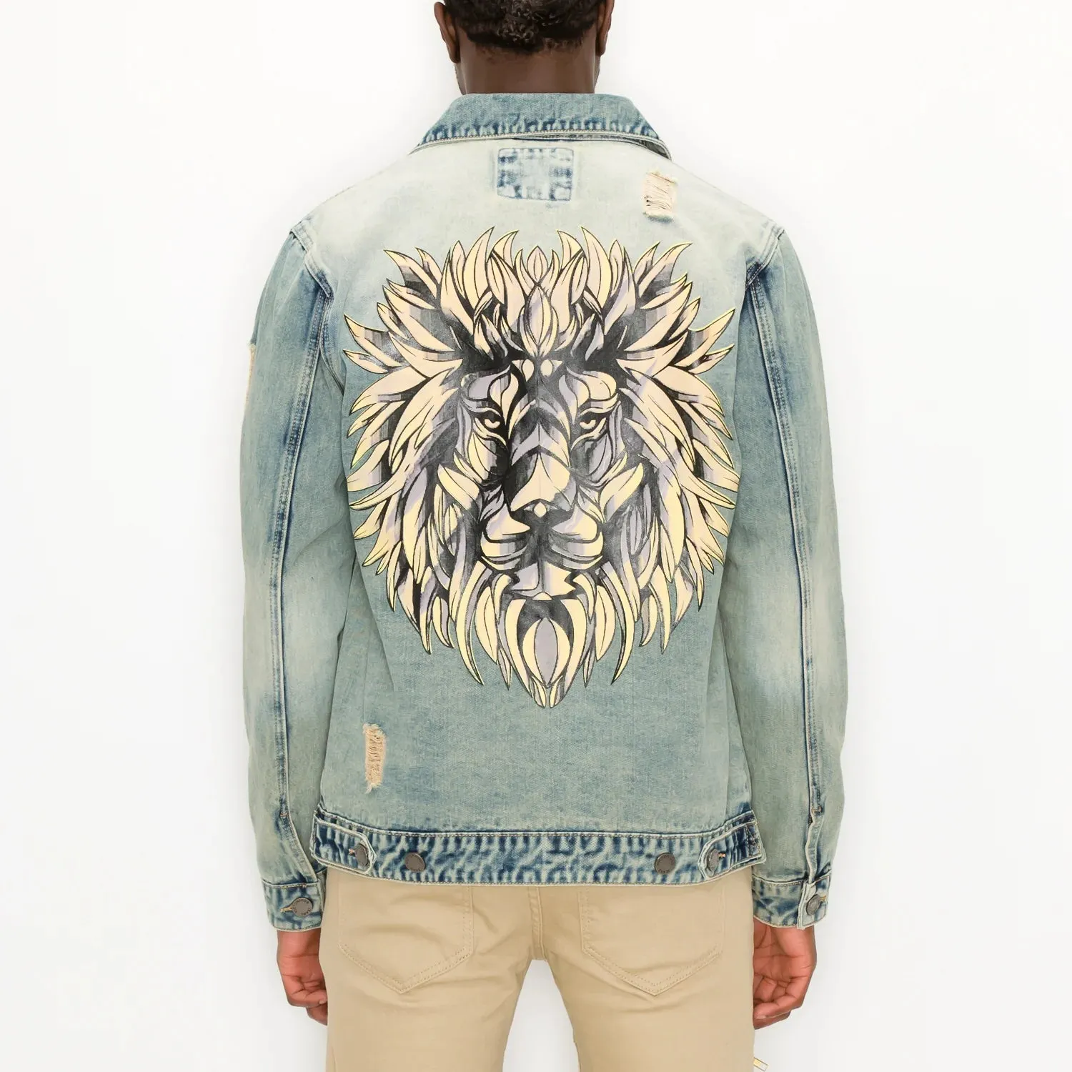 Lion Denim Jacket - Desert Blue