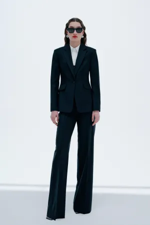 London - Fitted Wool Blend Blazer With Vest