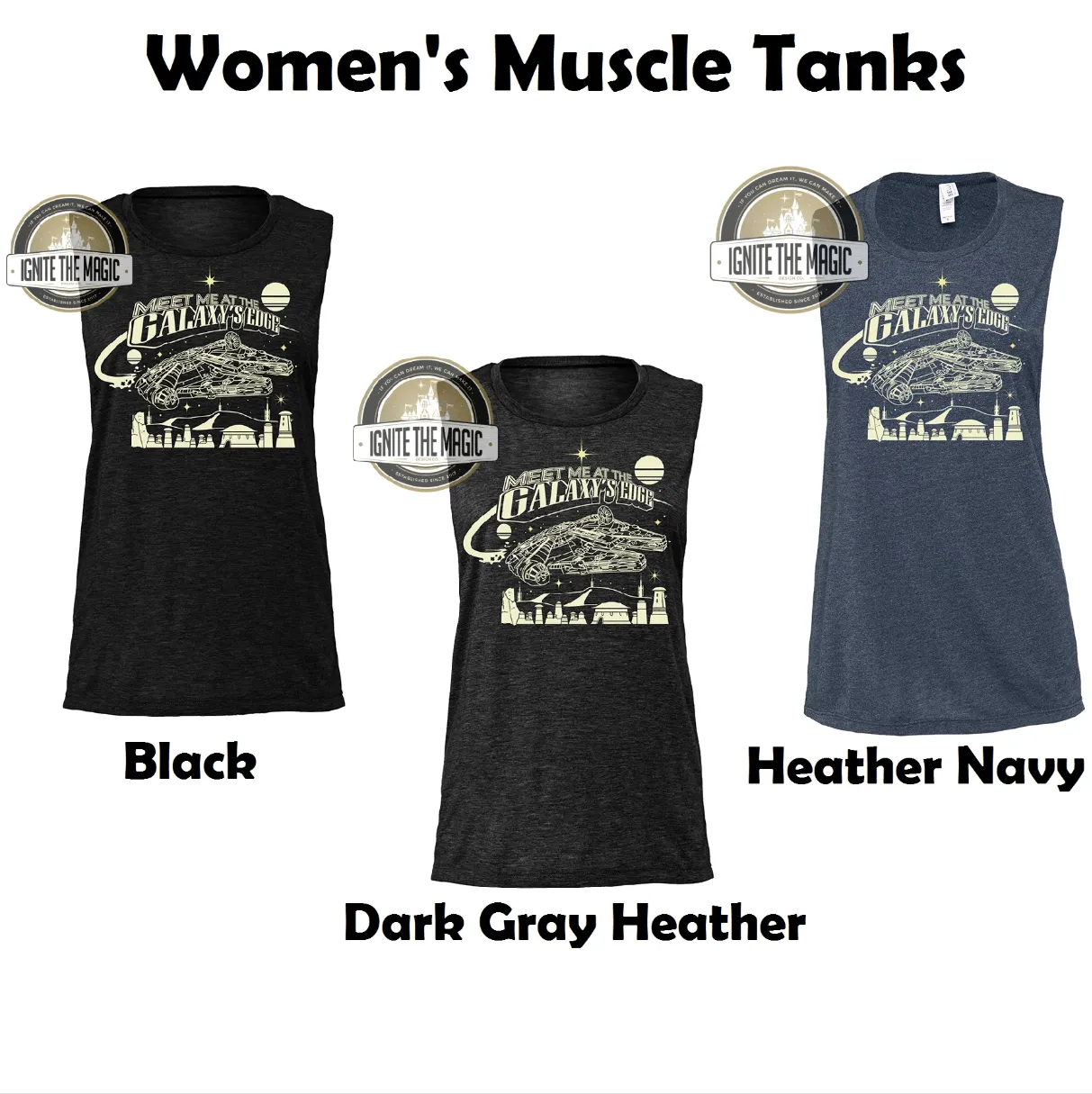 Meet Me at Galaxy's Edge - Women's Tanks   Tees