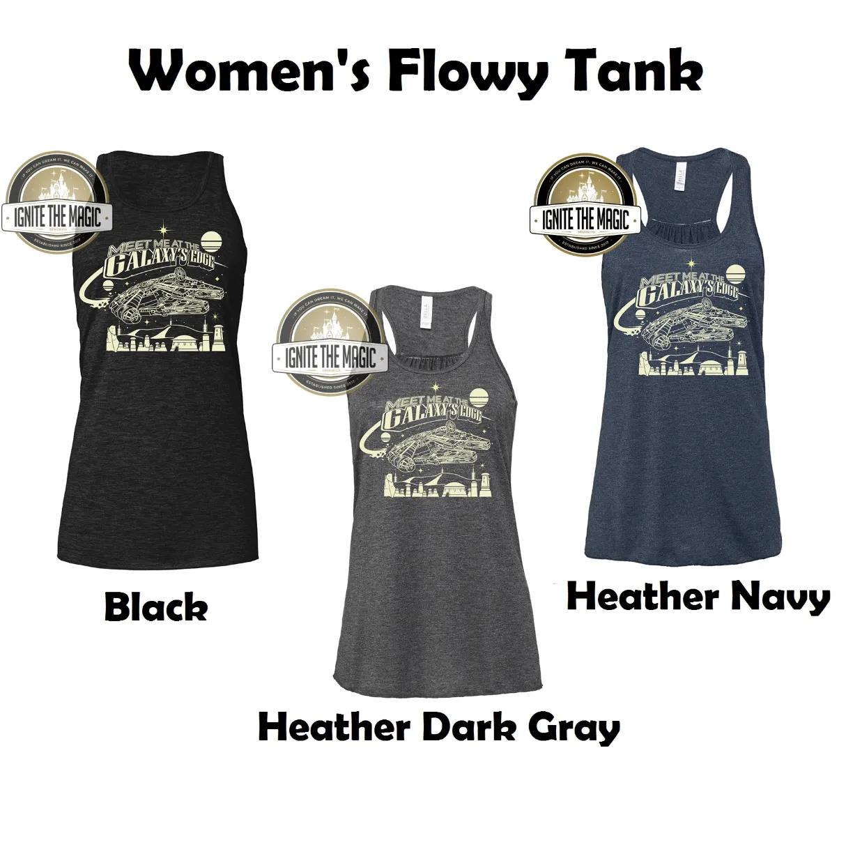Meet Me at Galaxy's Edge - Women's Tanks   Tees