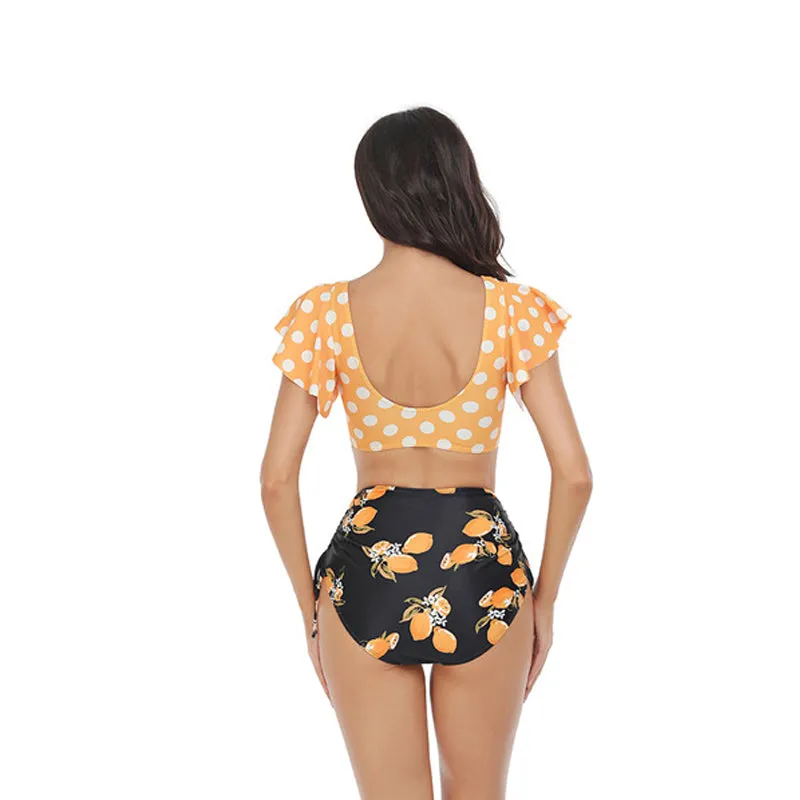 Mom and Daughter Polka Dot Print Bikini Swimsuit