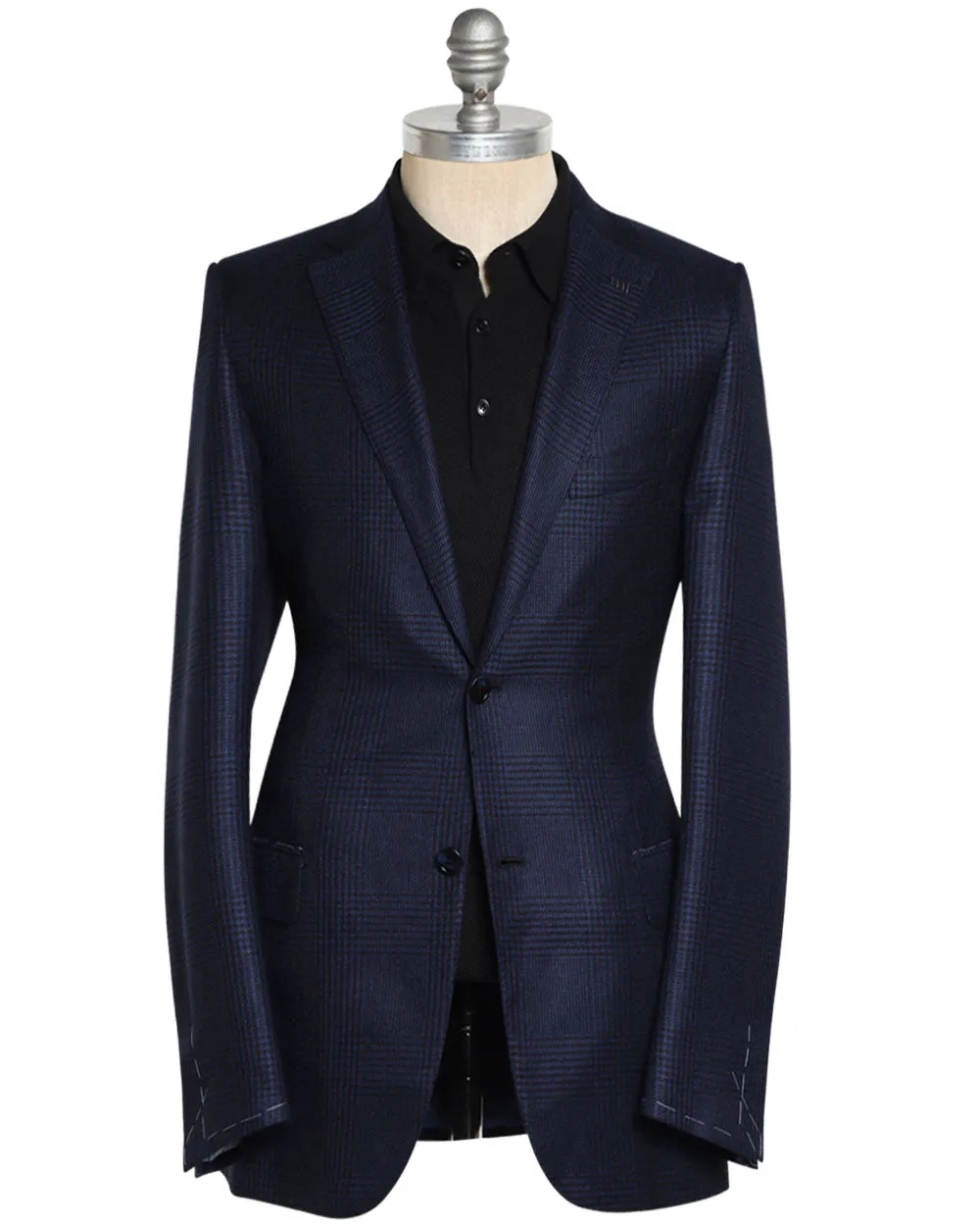 Navy and Black Cashmere Blend Plaid Sportcoat