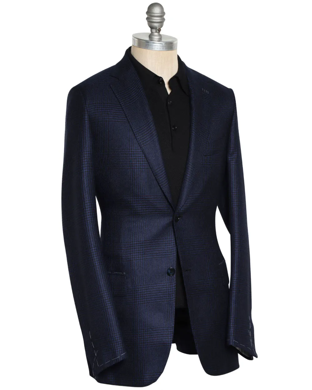 Navy and Black Cashmere Blend Plaid Sportcoat