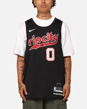 Nike Portland Trail Blazers Damian Lillard City Edition 2023/24 Dri-FIT Swingman Jersey Black
