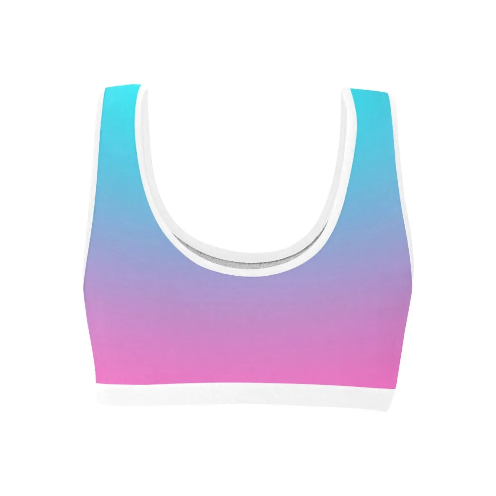 Ombre Aqua Pink Sports Top up to 3 XL