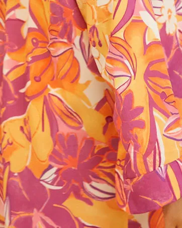 Padma Floral Print Duster | Orange