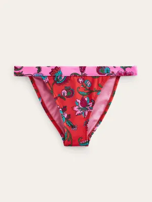 Pink floral-print bikini bottoms