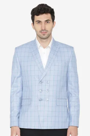 Polyester Cotton Sky Blue Blazers