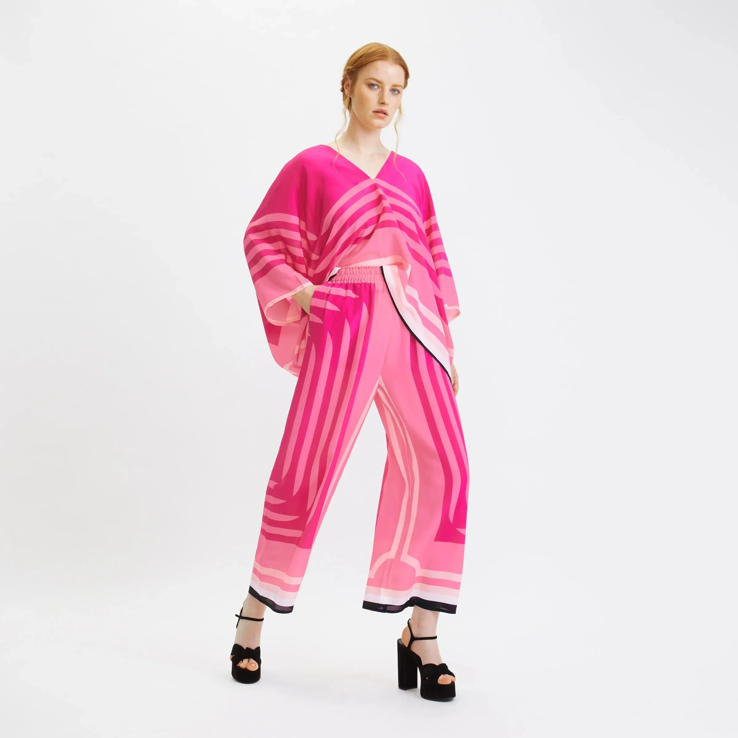 Pretty In Pink Kaftan Jumpsuit For Women By BlackBeads