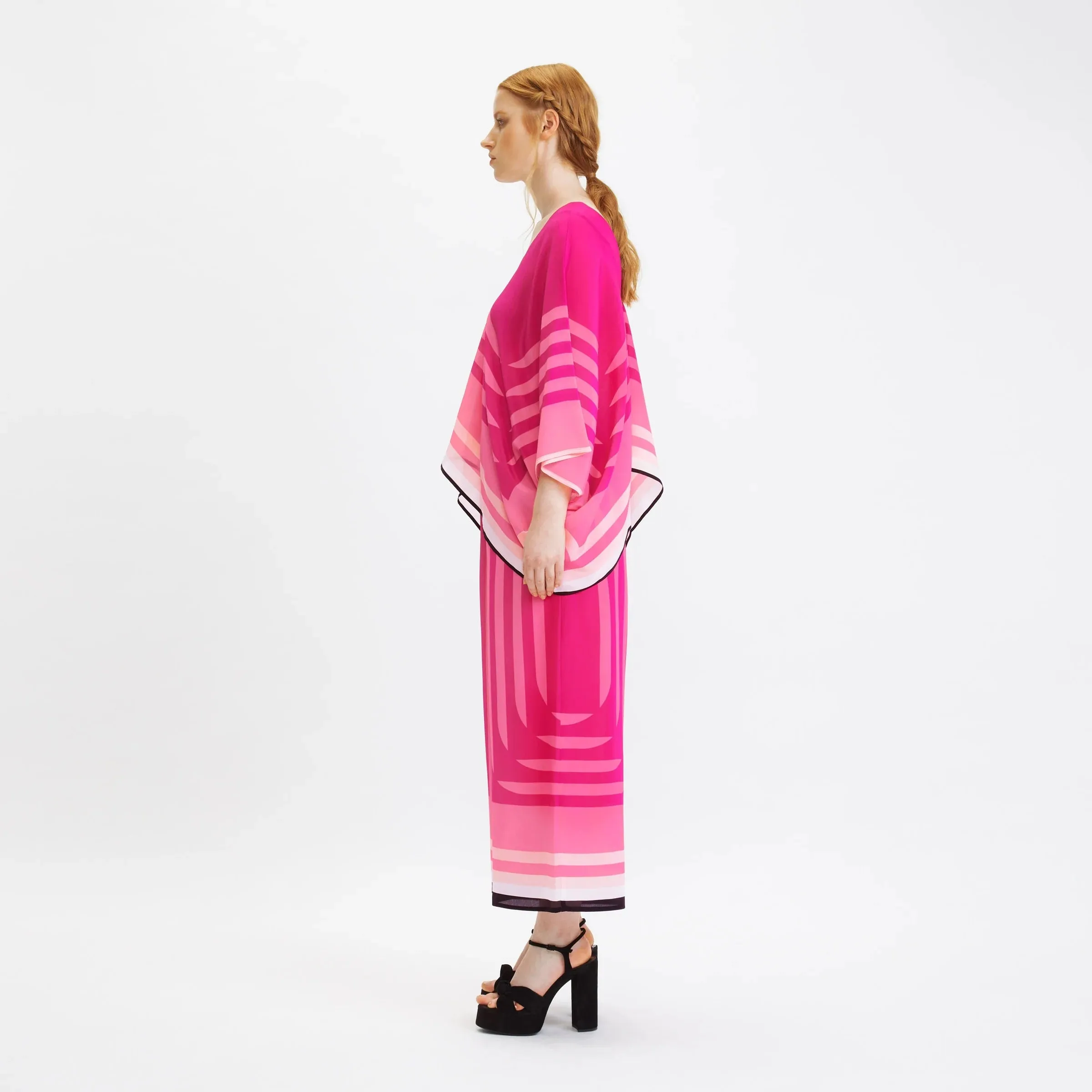 Pretty In Pink Kaftan Jumpsuit For Women By BlackBeads
